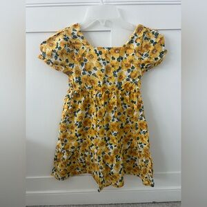Floral Yellow Kids Dress